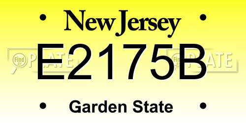 E2175B New Jersey License Plate