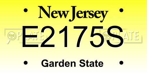 E2175S New Jersey License Plate