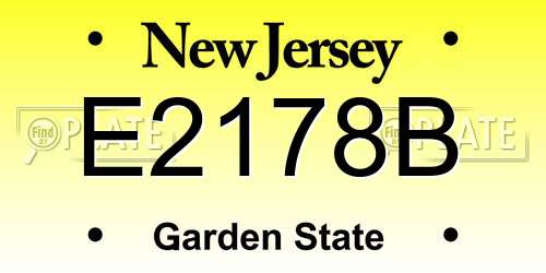 E2178B New Jersey License Plate