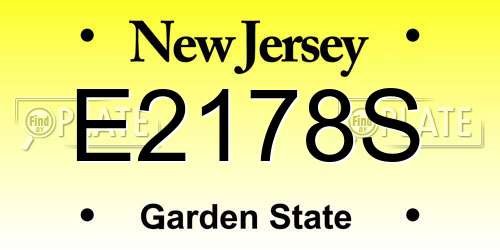 E2178S New Jersey License Plate