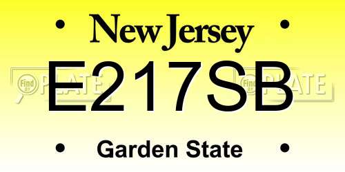 E217SB New Jersey License Plate