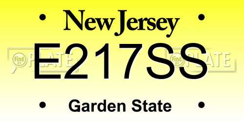 E217SS New Jersey License Plate
