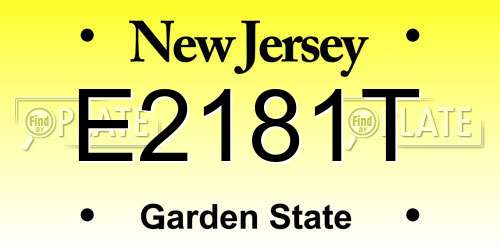 E2181T New Jersey License Plate