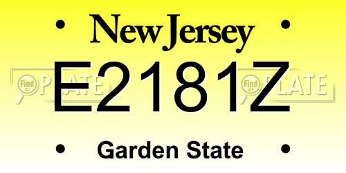 E2181Z New Jersey License Plate