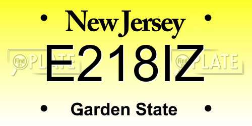 E218IZ New Jersey License Plate