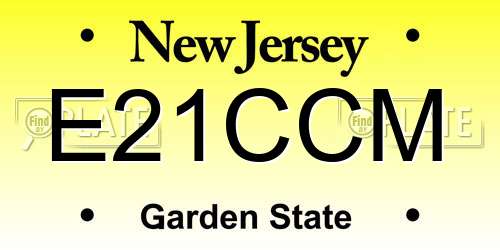 E21CCM New Jersey License Plate