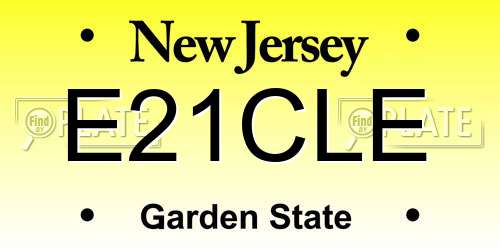 E21CLE New Jersey License Plate
