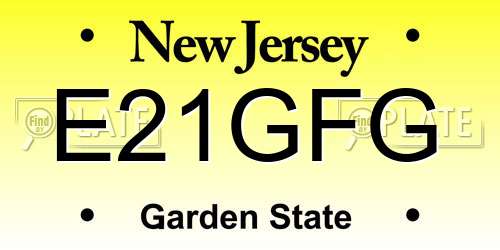E21GFG New Jersey License Plate