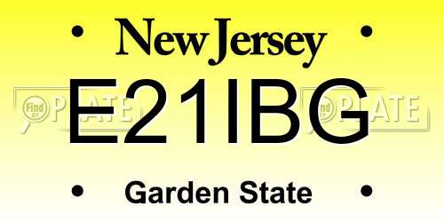 E21IBG New Jersey License Plate