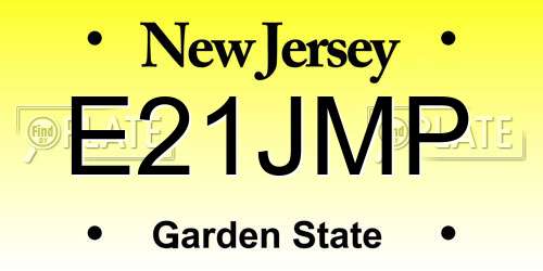E21JMP New Jersey License Plate