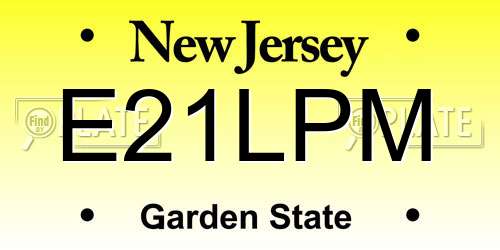 E21LPM New Jersey License Plate