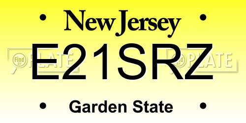 E21SRZ New Jersey License Plate