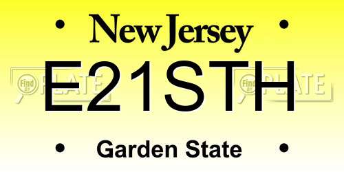 E21STH New Jersey License Plate