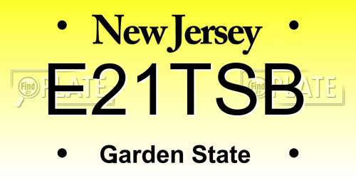 E21TSB New Jersey License Plate