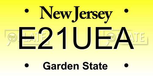 E21UEA New Jersey License Plate