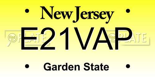 E21VAP New Jersey License Plate