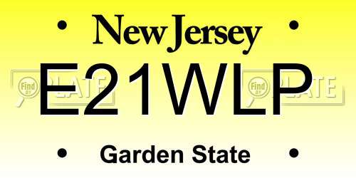 E21WLP New Jersey License Plate