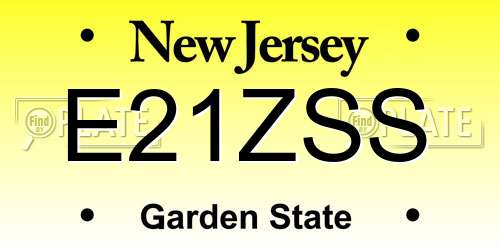E21ZSS New Jersey License Plate