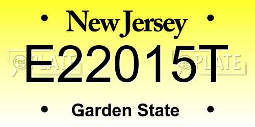 E22015T New Jersey License Plate