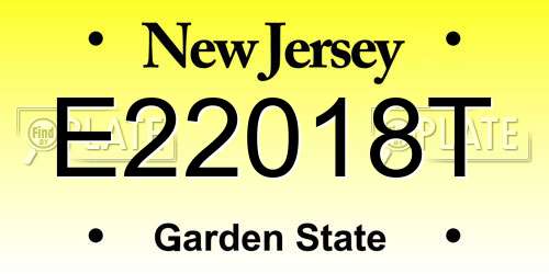 E22018T New Jersey License Plate