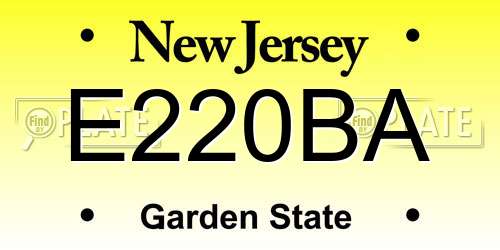 E220BA New Jersey License Plate