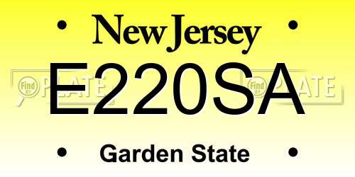 E220SA New Jersey License Plate