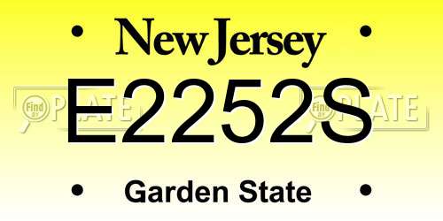 E2252S New Jersey License Plate