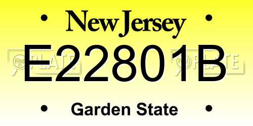 E22801B New Jersey License Plate