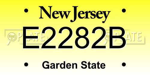 E2282B New Jersey License Plate