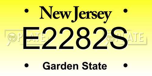 E2282S New Jersey License Plate
