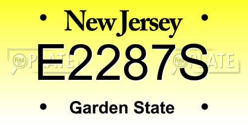 E2287S New Jersey License Plate