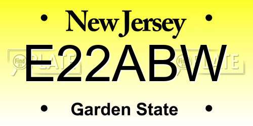 E22ABW New Jersey License Plate