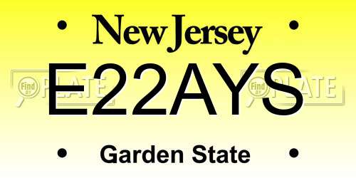 E22AYS New Jersey License Plate