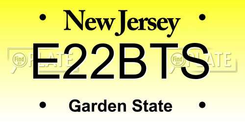 E22BTS New Jersey License Plate