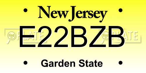 E22BZB New Jersey License Plate