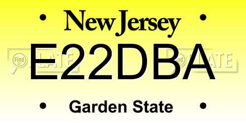 E22DBA New Jersey License Plate