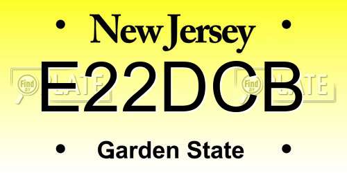 E22DCB New Jersey License Plate