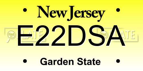 E22DSA New Jersey License Plate