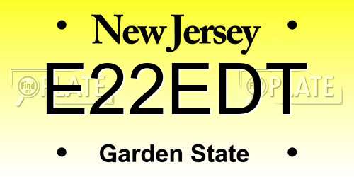 E22EDT New Jersey License Plate