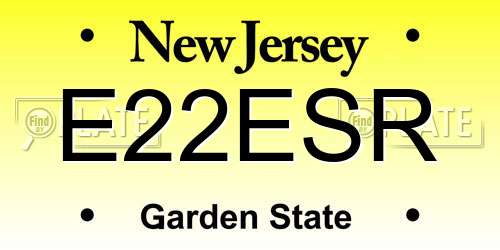 E22ESR New Jersey License Plate
