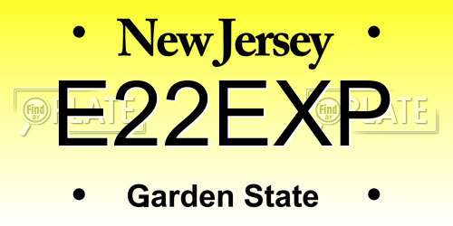 E22EXP New Jersey License Plate