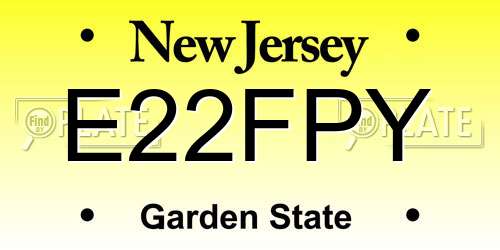 E22FPY New Jersey License Plate