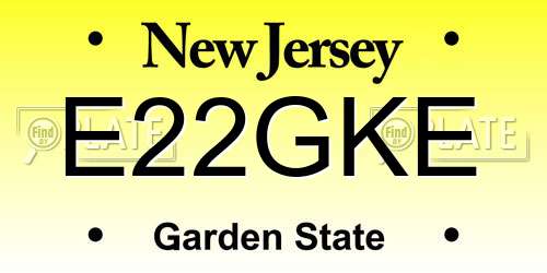 E22GKE New Jersey License Plate
