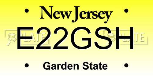 E22GSH New Jersey License Plate