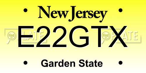 E22GTX New Jersey License Plate