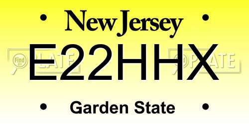 E22HHX New Jersey License Plate