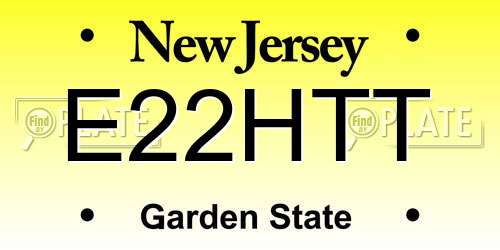 E22HTT New Jersey License Plate