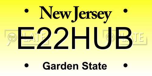 E22HUB New Jersey License Plate