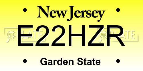 E22HZR New Jersey License Plate