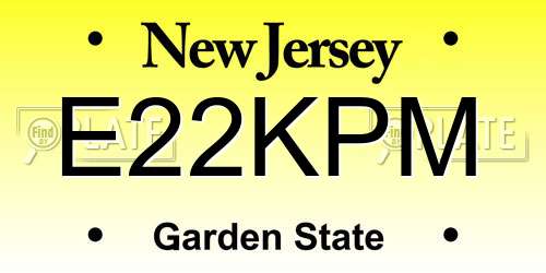 E22KPM New Jersey License Plate